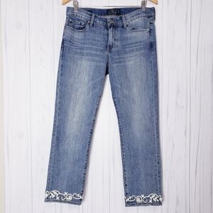 Lucky Brand Sweet Crop Embroidered Hem Jeans